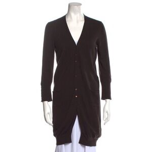 Loro Piana, Long, Silk, V-Neck Cardigan. Size S. Color - Brown.